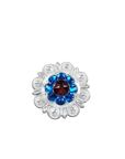Bright Silver Red - White - Blue Crystal Conchos - Sizes from 1"- 3" and Buckles