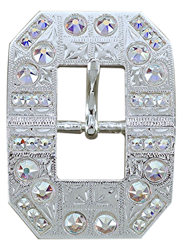 Bright Silver AB Crystal Conchos - Sizes from 1"- 3" and Buckles
