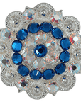 Bright Silver Capri & AB Crystal Conchos - Sizes from 1"- 3" and Buckles