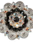 Bright Silver Jet & AB Crystal Conchos - Sizes from 1"- 3" and Buckles