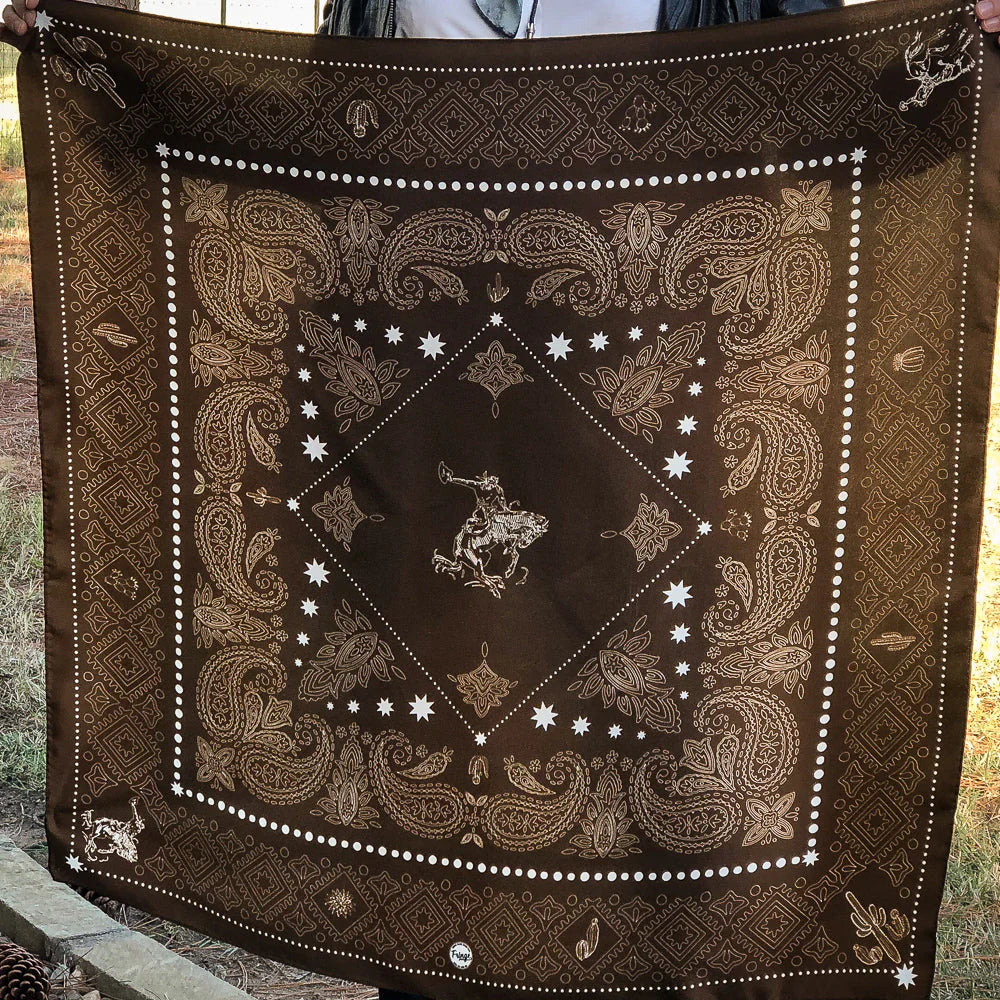 Banditos Long Scarf - Brown Silk