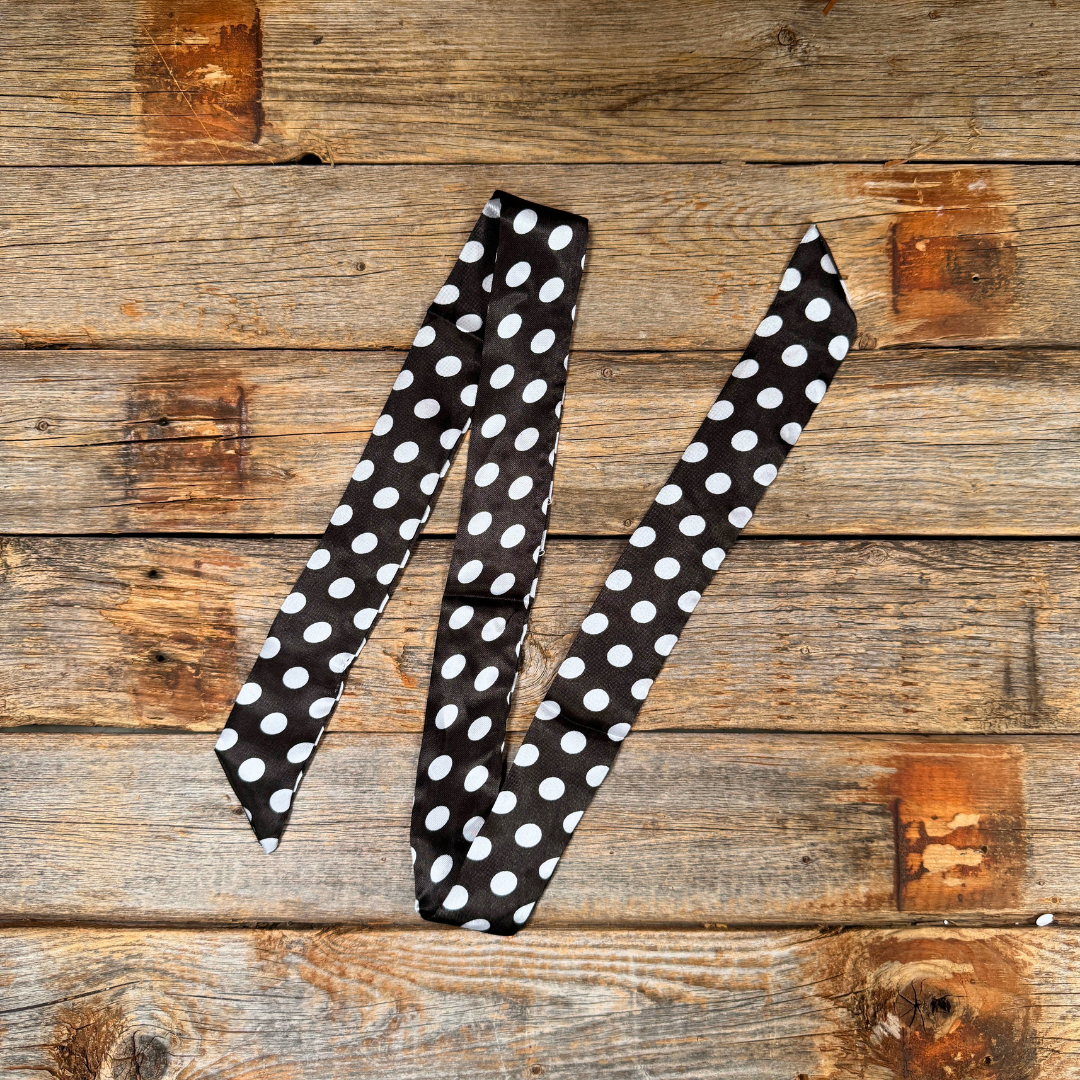 Black and White Western Skinny Mini Wild Rag Scarf / Cowgirl Necktie 