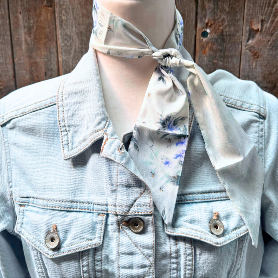 Blue and Green Western Skinny Mini Wild Rag Scarf / Cowgirl Necktie 