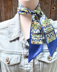 Blue and Green Western Skinny Mini Wild Rag Scarf / Cowgirl Necktie 