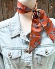 Brown and Tan Western Skinny Mini Wild Rag Scarf / Cowgirl Necktie 