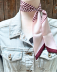 Burgundy and Cream Western Skinny Mini Wild Rag Scarf / Cowgirl Necktie 