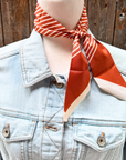 Burnt Orange and Cream Western Skinny Mini Wild Rag Scarf / Cowgirl Necktie 