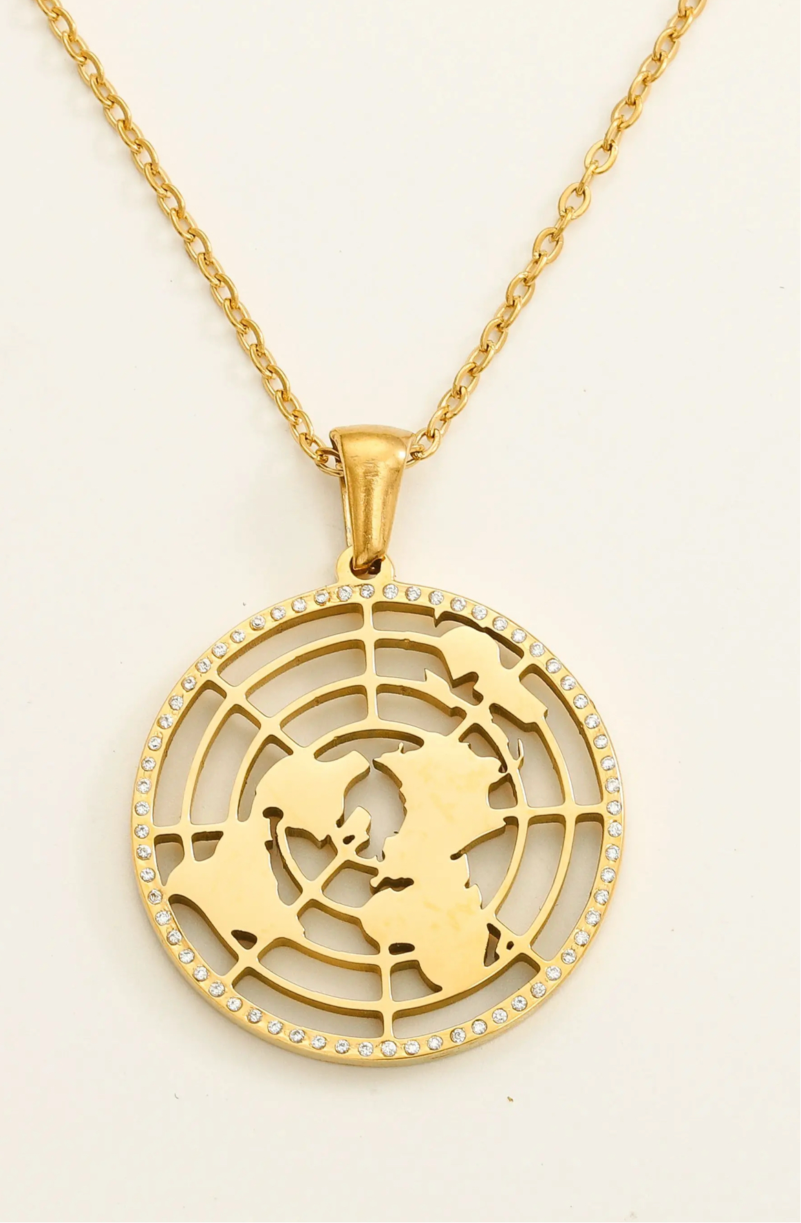 Flat Earth Pendant Necklace