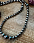 NFR Collection Necklace – Graduated Sterling Silver Pearls 8mm to 14mm  46.5"