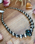 19” Graduated Turquoise Rondelle Necklace