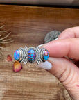 Band Ring - Size 8 12 - Purple Dahlia & sterling silver