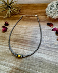 14 inch 3 mm sterling silver pearls  choker - with bumblebees beads