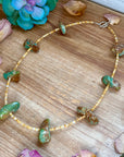 22” Chunky Turquoise & Shell Heishi Necklace