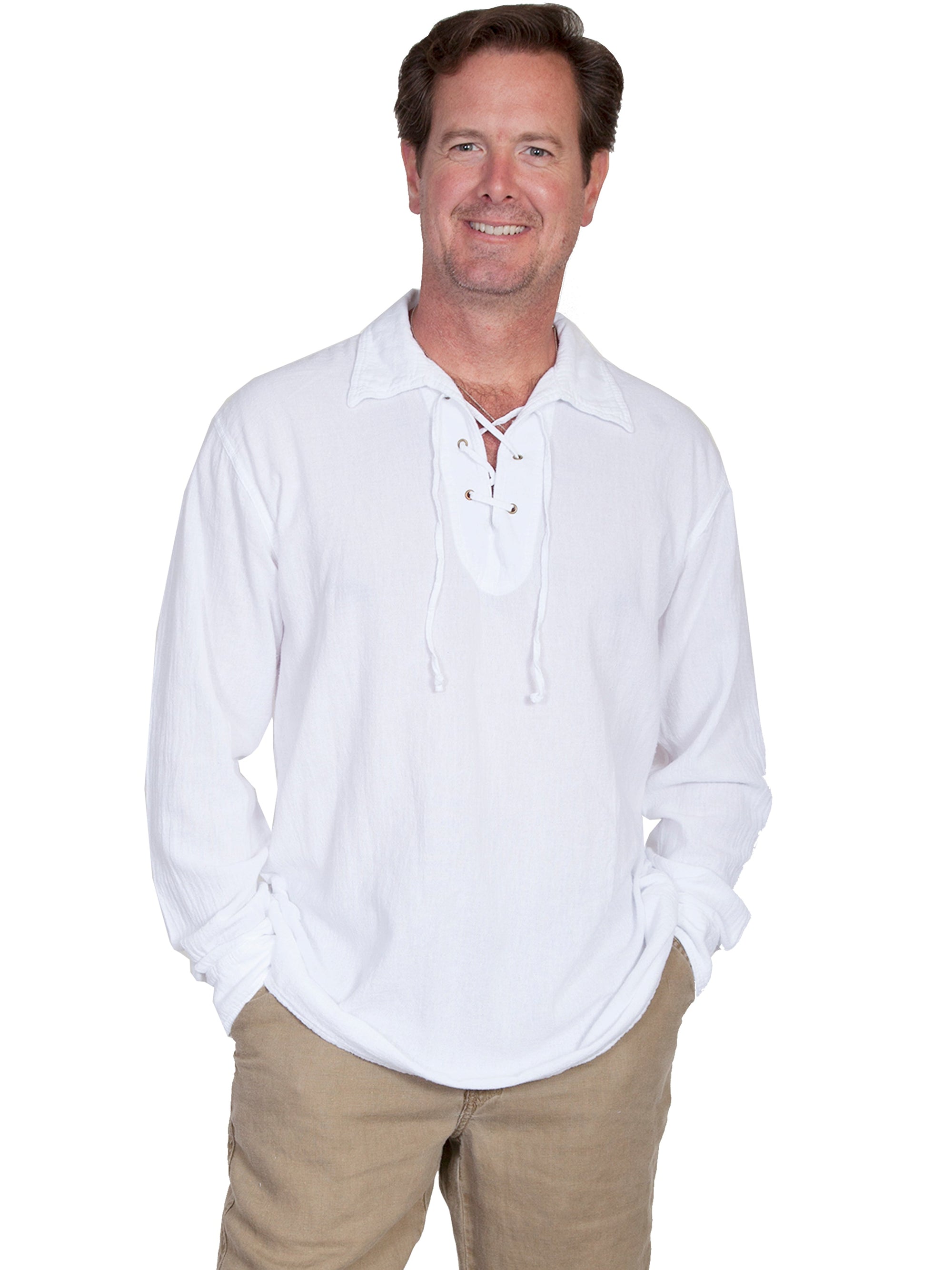 Men's Lace Up Front Shirt - CM8