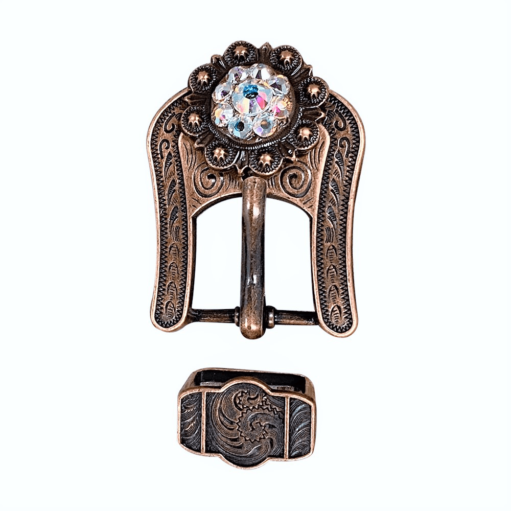 AB Copper European Crystal Buckle Keeper Set