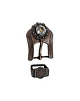 Copper Champagne, Clear Crystal Conchos Sizes from 1"-3" and Buckles