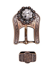 Copper Clear Crystal Conchos Sizes from 1"-3" and Buckles