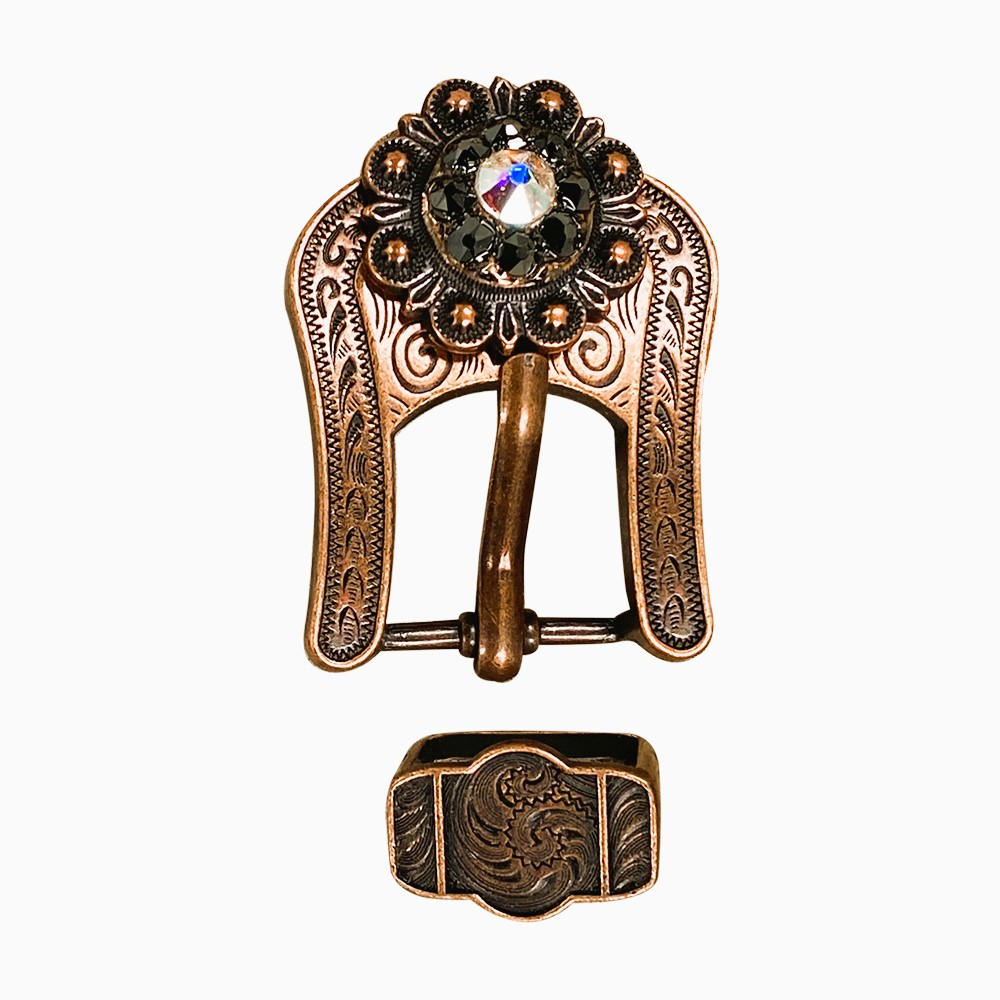 Copper Jet - AB -  Crystal Conchos Sizes from 1"-3" and Buckles