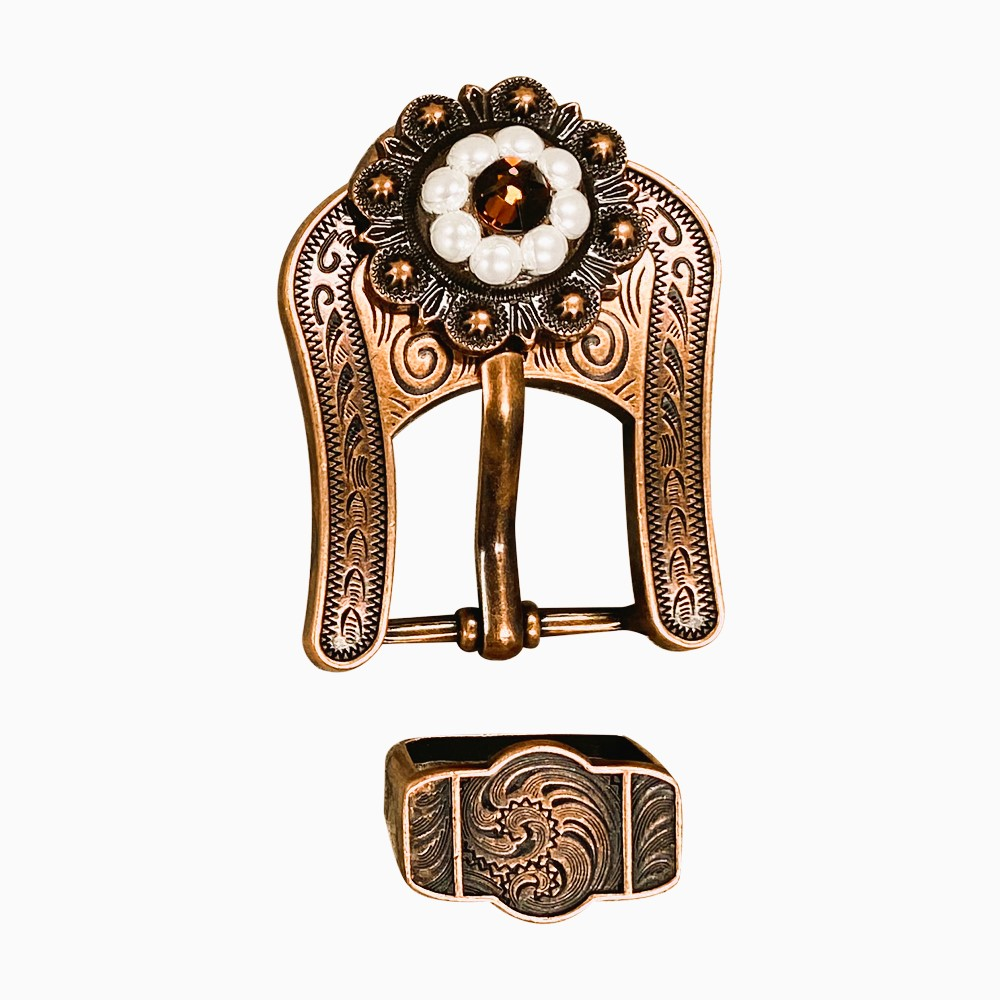 Copper Topaz - AB - Pearl - Crystal Conchos Sizes from 1"-3" and Buckles