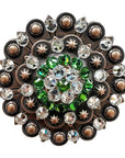 Copper Fern, Clear Crystal Conchos Sizes from 1"-3" and Buckles
