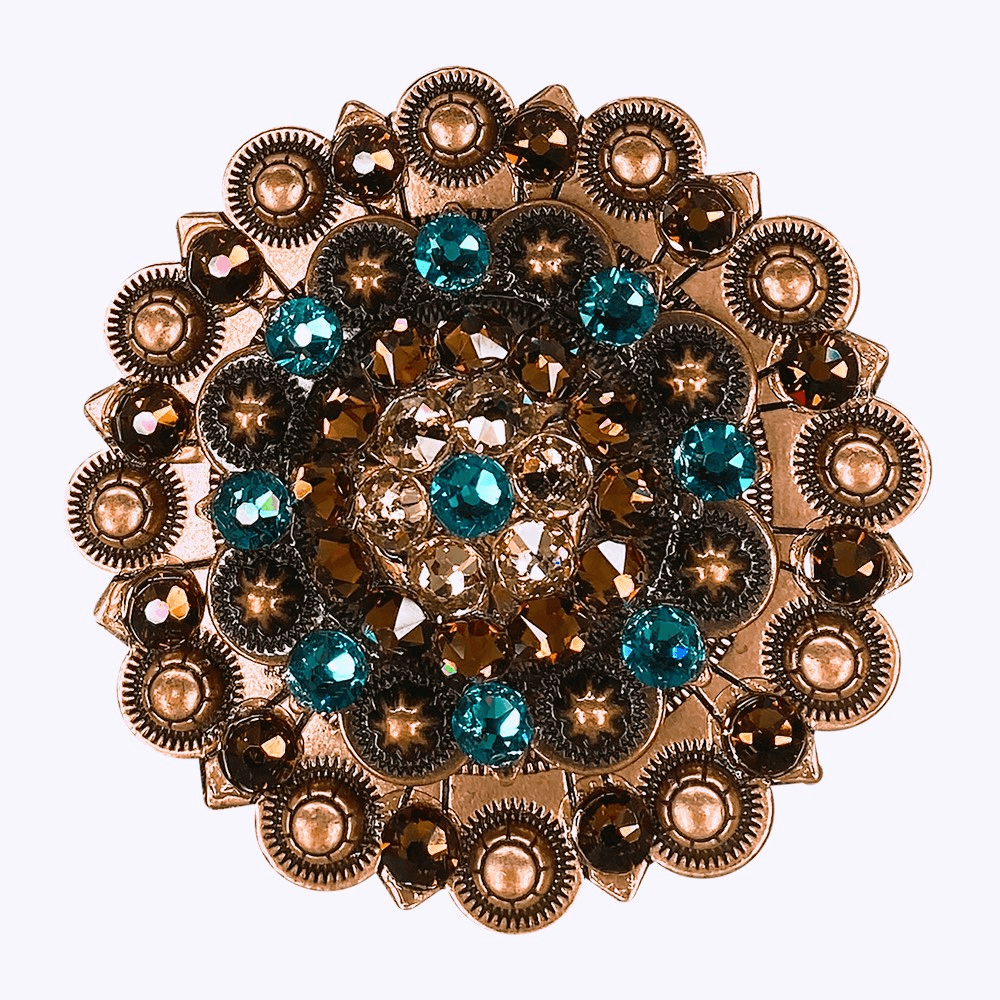 Teal Champagne &amp; Topaz Copper Berry Jacket European Crystal