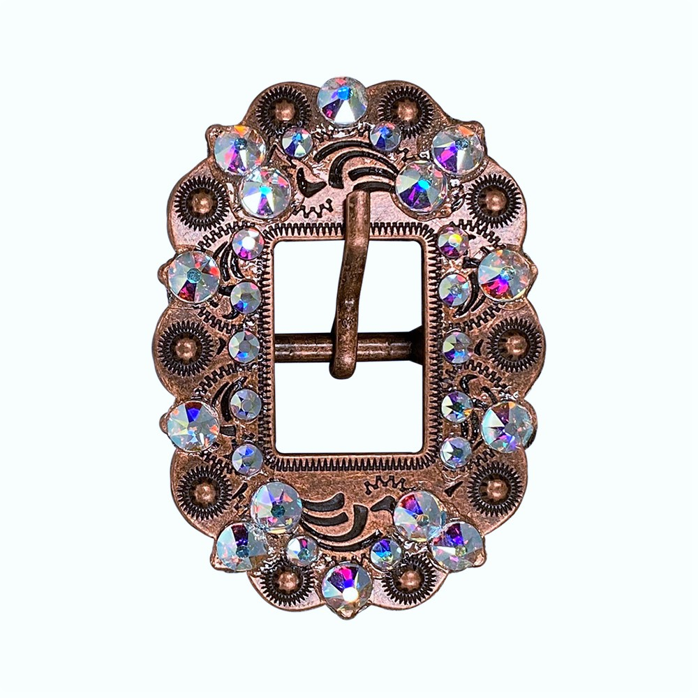 Copper AB Crystal Conchos Sizes from 1"-3" and Buckles
