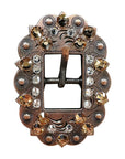 Copper Champagne, Clear Crystal Conchos Sizes from 1"-3" and Buckles