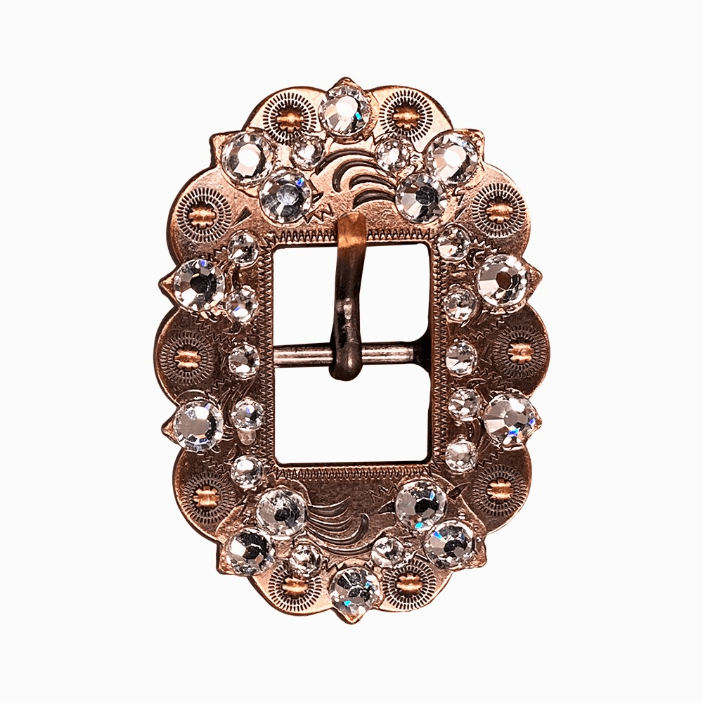 Clear Copper European Crystal Cart Buckle