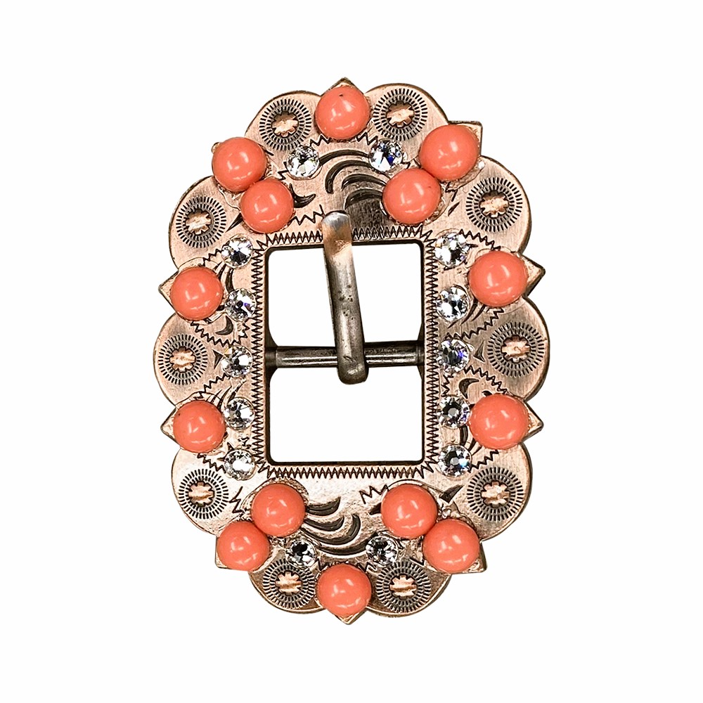 Copper Coral - Clear Crystal Conchos Sizes from 1"-3" and Buckles
