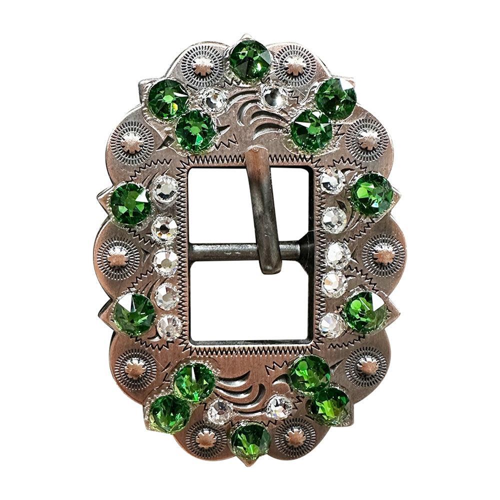 Copper Fern, Clear Crystal Conchos Sizes from 1"-3" and Buckles
