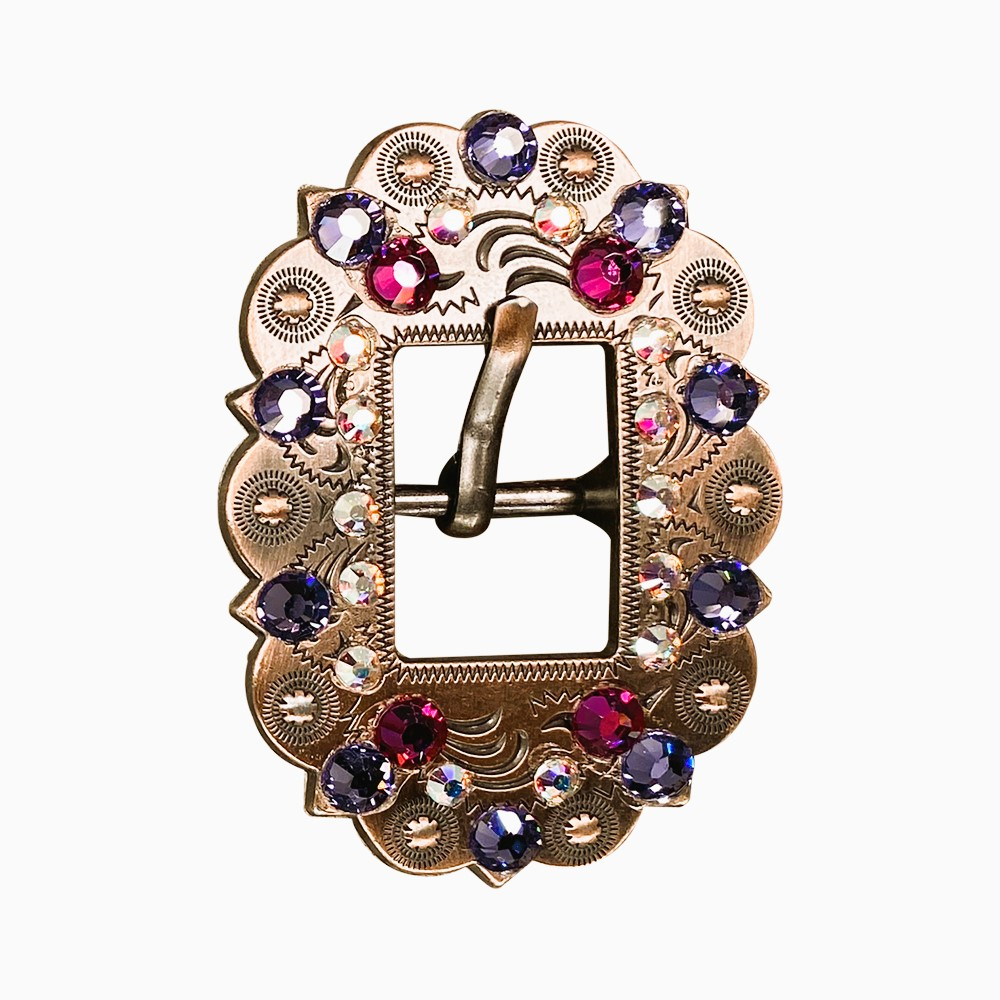 Copper Fuchsia - AB - Lilac Crystal Conchos Sizes from 1"-3" and Buckles
