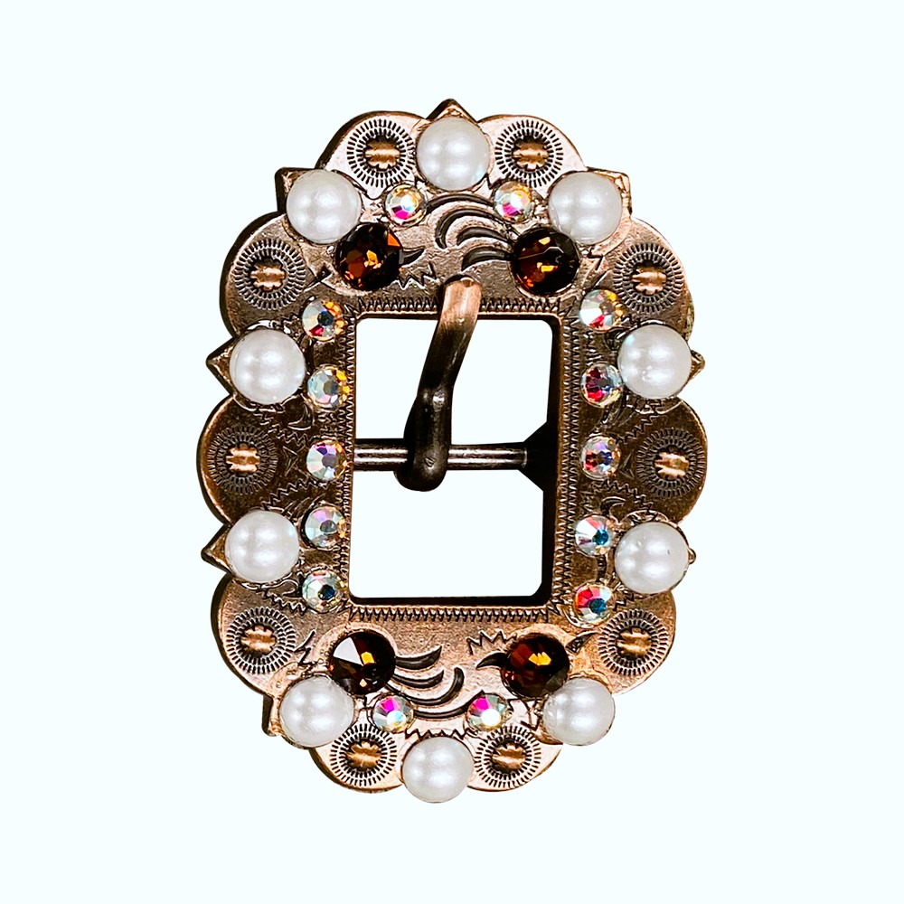 Copper Topaz - AB - Pearl - Crystal Conchos Sizes from 1"-3" and Buckles