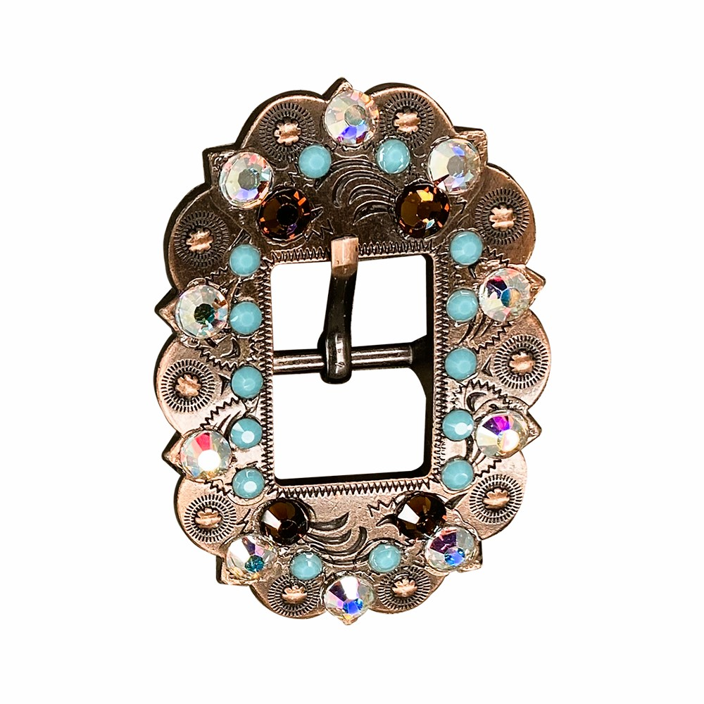 Copper Topaz - Turquoise - AB - Crystal Conchos Sizes from 1"-3" and Buckles
