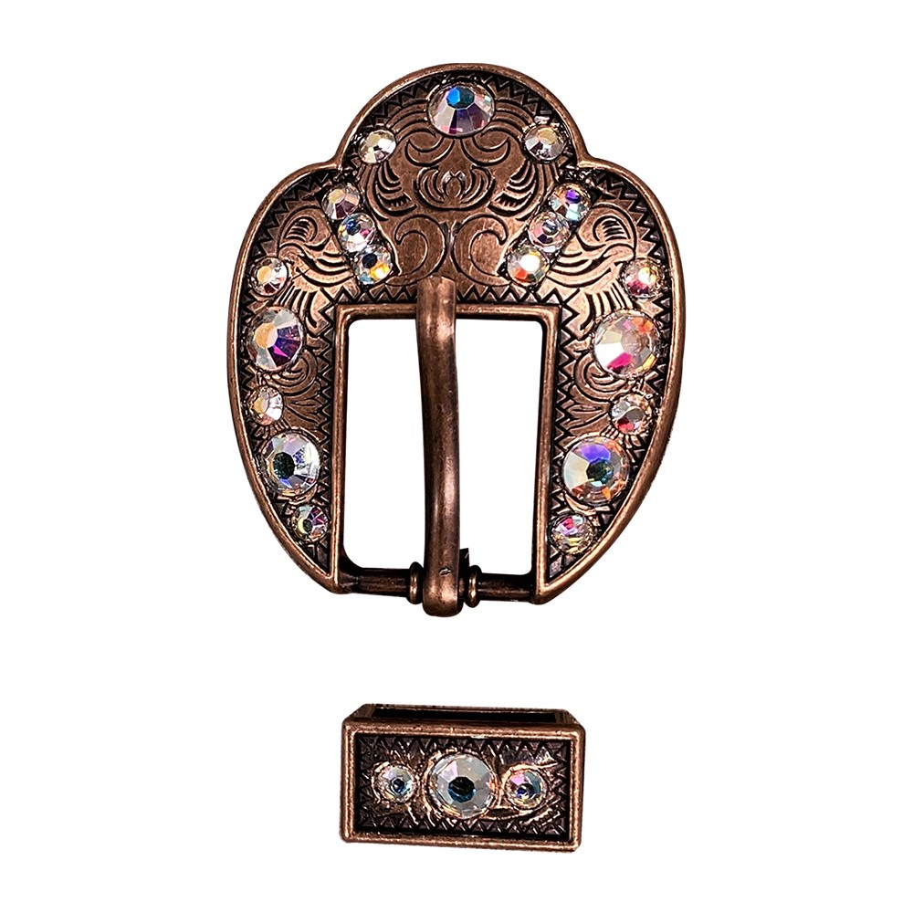 Copper AB Crystal Conchos Sizes from 1"-3" and Buckles