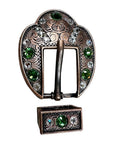 Copper Fern, Clear Crystal Conchos Sizes from 1"-3" and Buckles