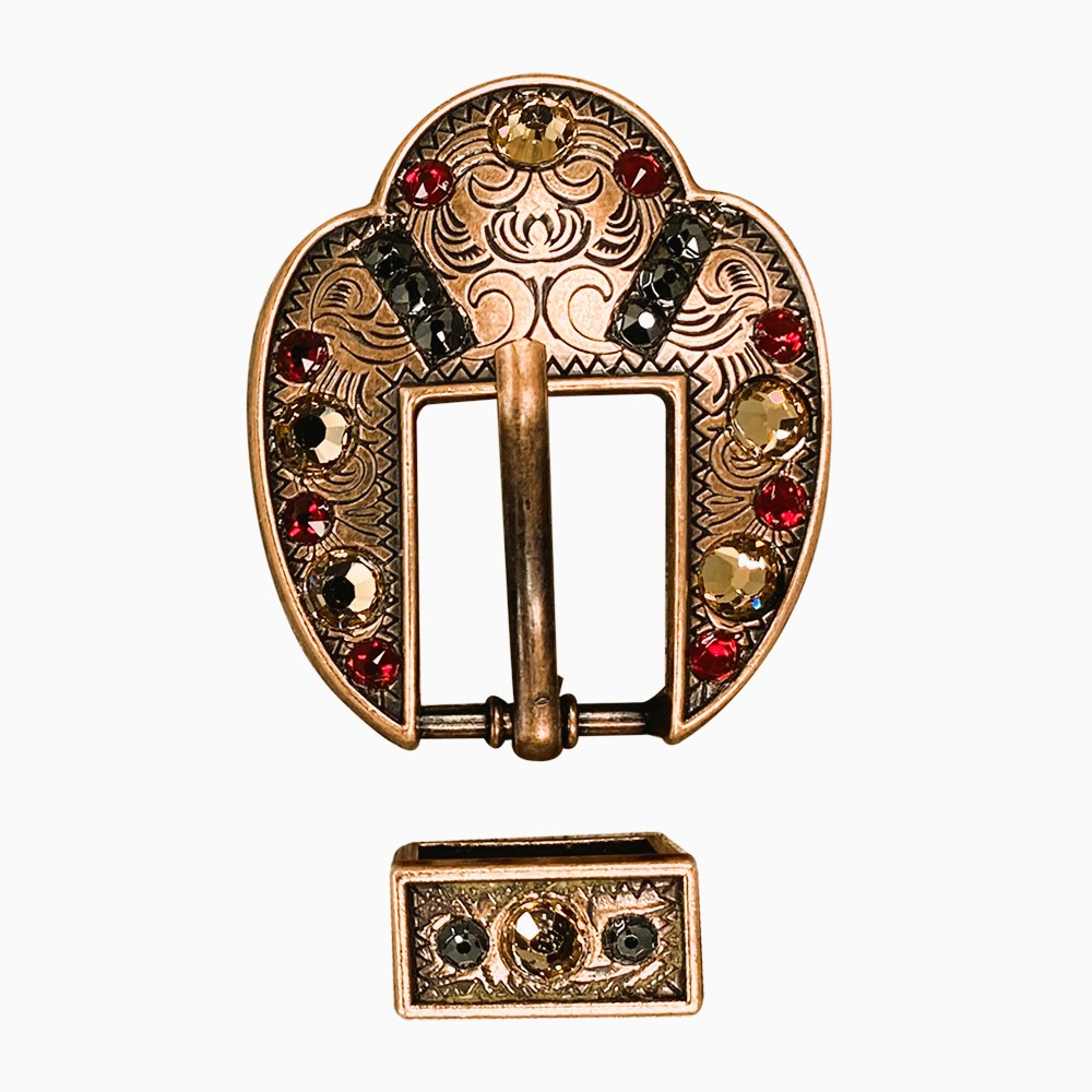 Copper Ruby - Jet - Champagne - Crystal Conchos Sizes from 1"-3" and Buckles