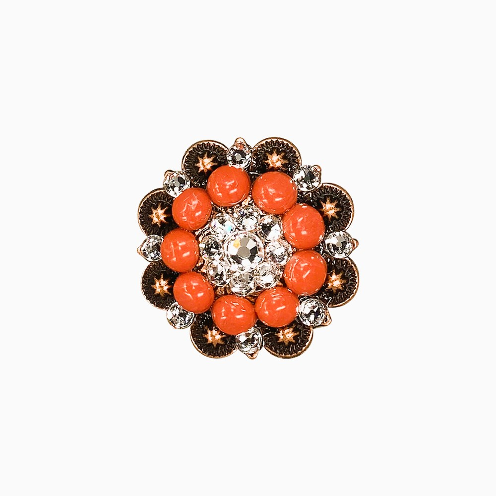 Copper Coral - Clear Crystal Conchos Sizes from 1"-3" and Buckles