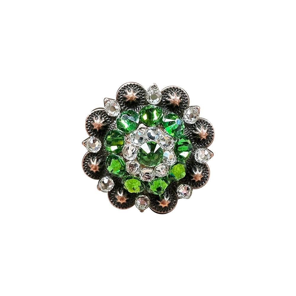 Copper Fern, Clear Crystal Conchos Sizes from 1"-3" and Buckles