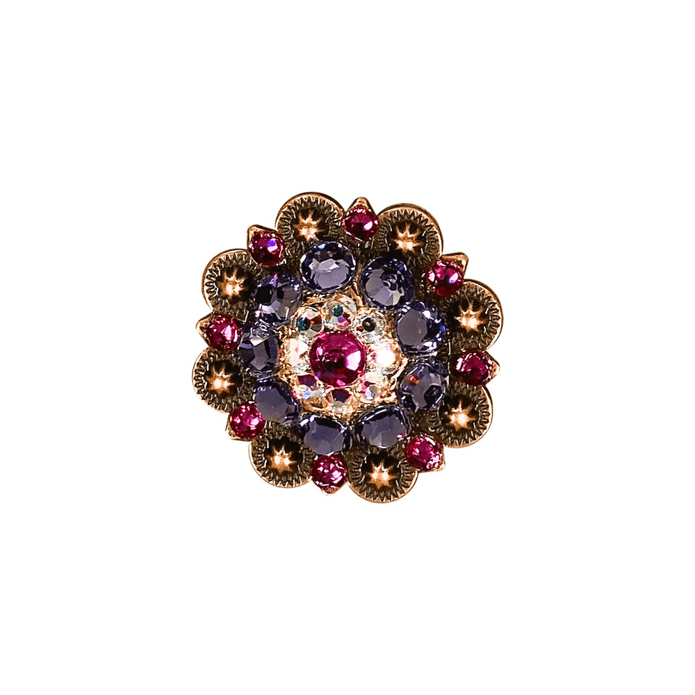 Fuchsia, AB &amp; Lilac Copper 1.5" European Crystal Concho