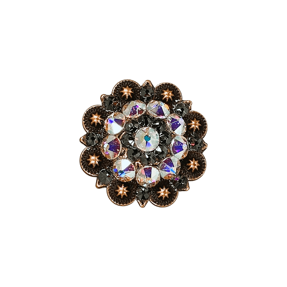 AB &amp; Jet Copper 1.5" European Crystal Concho
