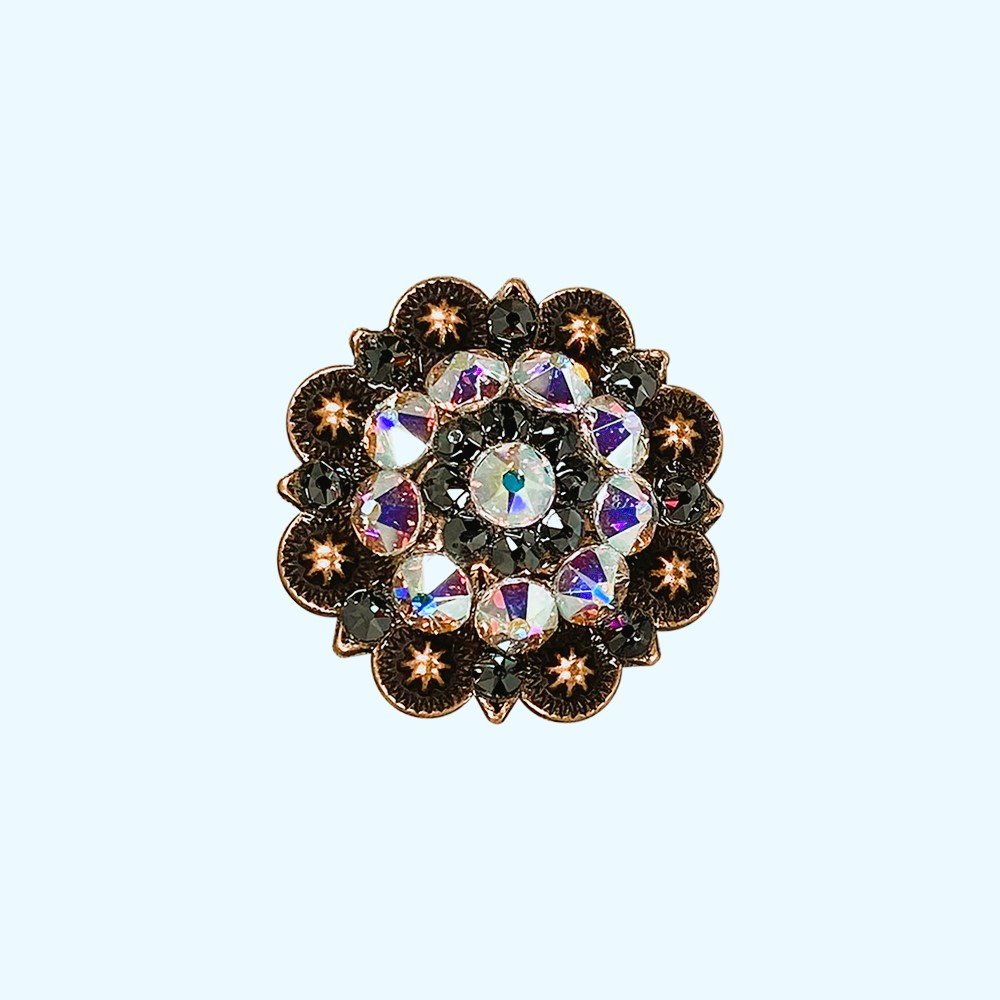 Copper Jet - AB -  Crystal Conchos Sizes from 1"-3" and Buckles