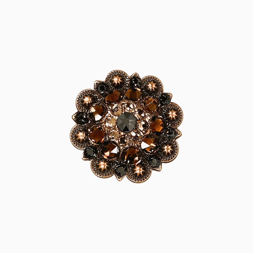 Jet Champagne &amp; Topaz Copper 1.5" European Crystal Concho