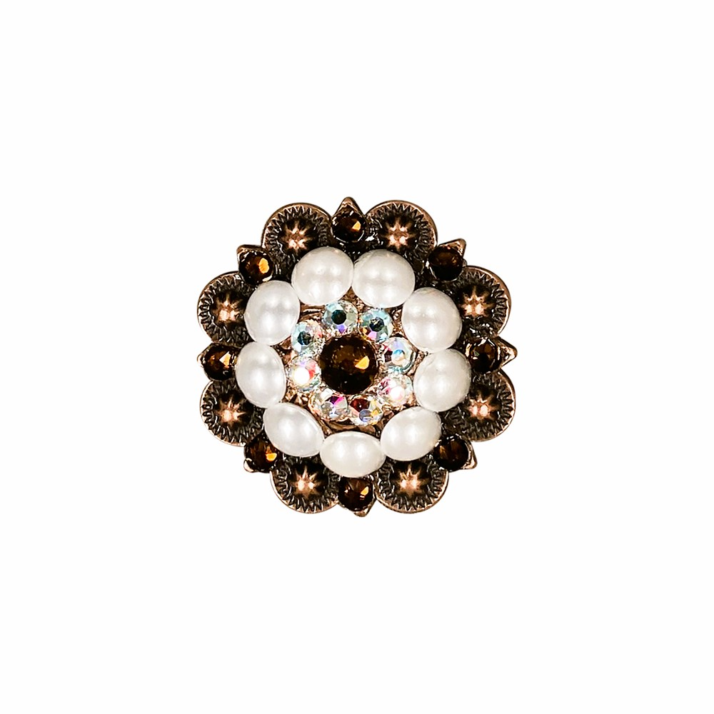 Copper Topaz - AB - Pearl - Crystal Conchos Sizes from 1"-3" and Buckles