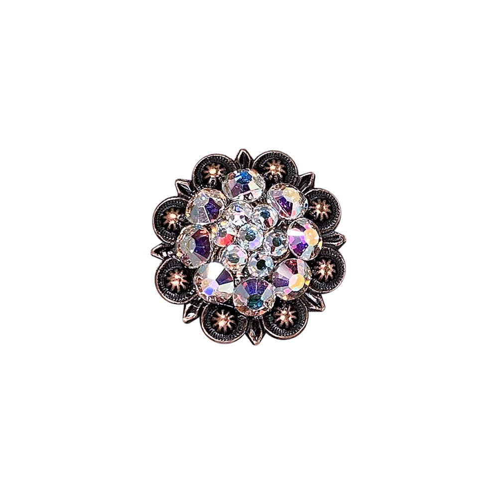 Copper AB Crystal Conchos Sizes from 1"-3" and Buckles
