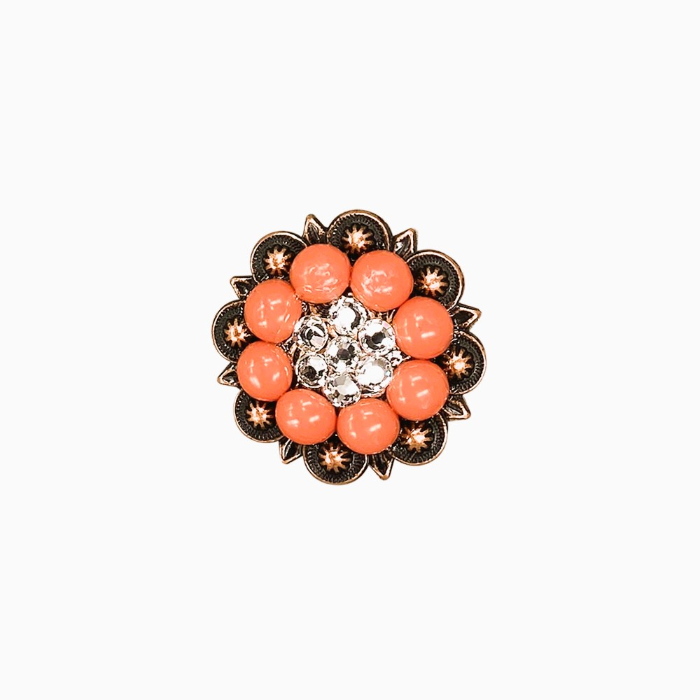 Copper Coral - Clear Crystal Conchos Sizes from 1"-3" and Buckles