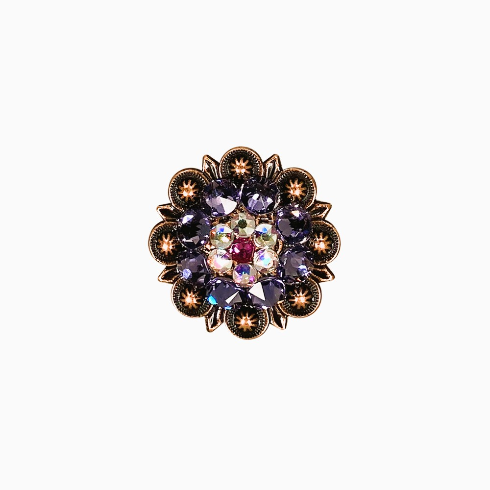 Copper Fuchsia - AB - Lilac Crystal Conchos Sizes from 1"-3" and Buckles