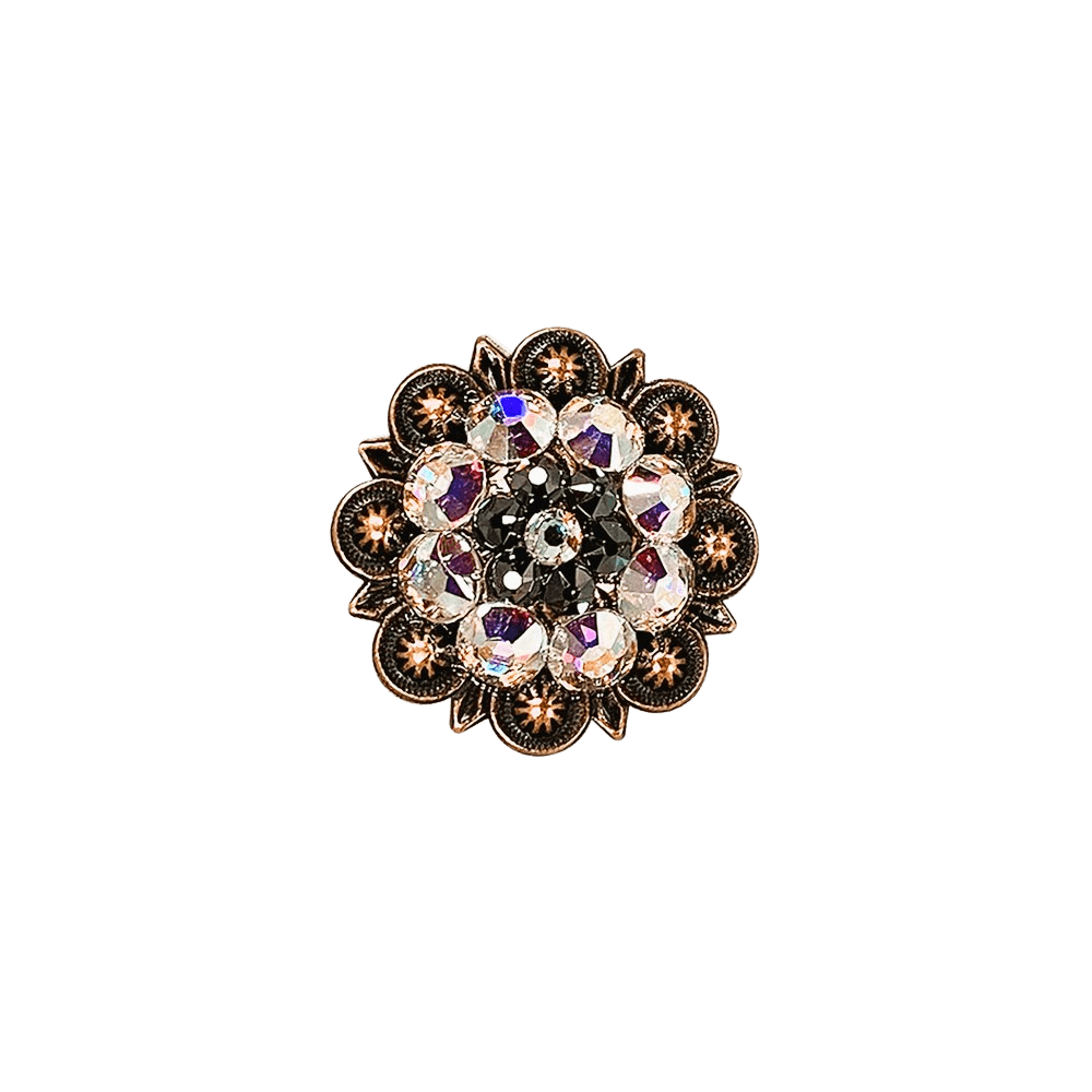 AB &amp; Jet Copper 1.25" European Crystal Concho