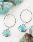 Corinth Blue Turquoise Charms Sterling Silver Earrings