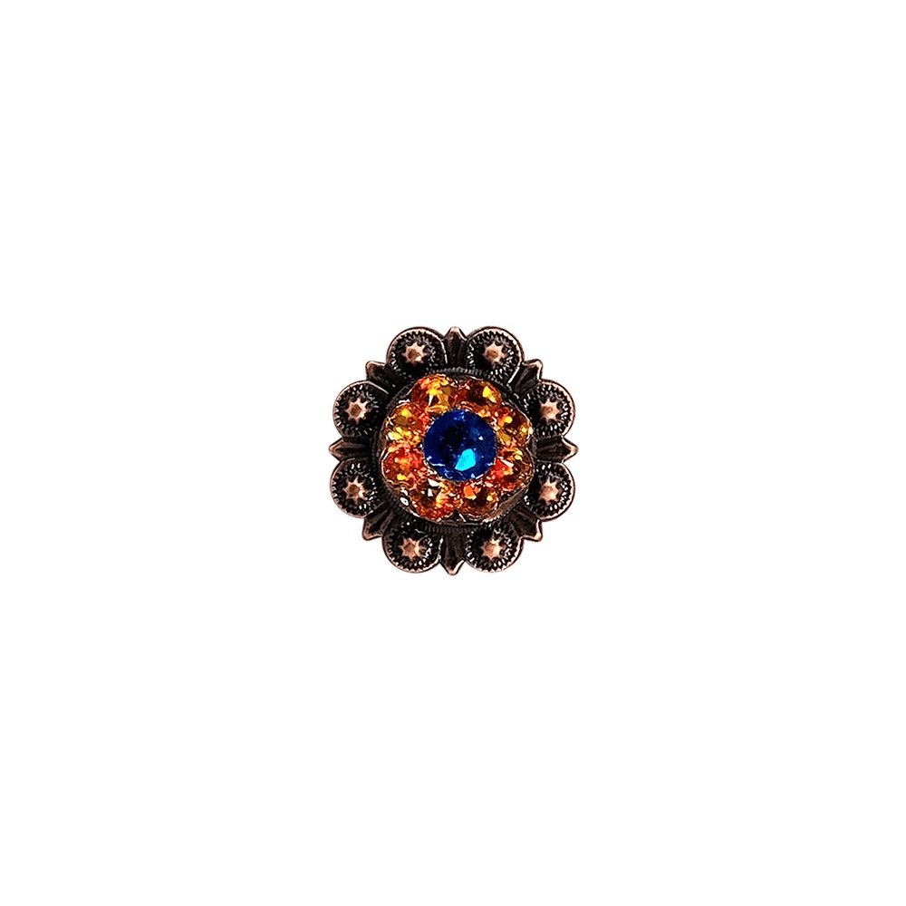 Carpi &amp; Fire Opal Copper 1" European Crystal Concho