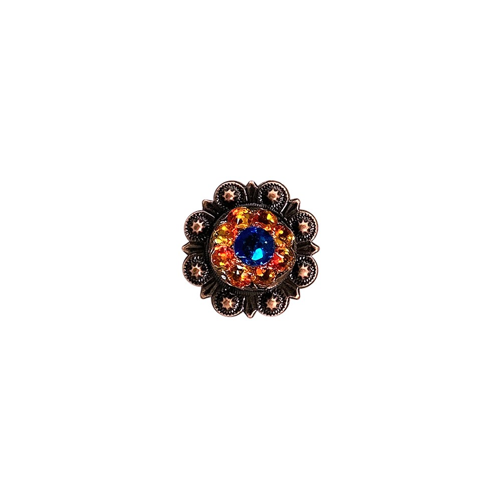 Copper Capri - Fire Opal - Teal - Crystal Conchos Sizes from 1"-3" and Buckles